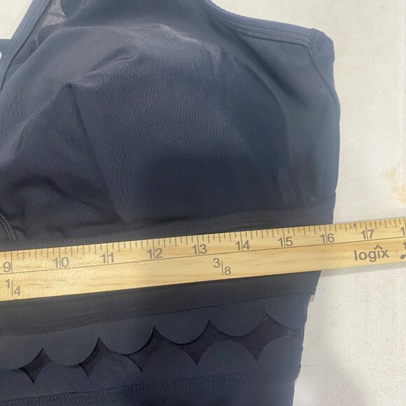 Cupshe‎ Womens 2X Black Scalloped Edge V-Neck One-Piece Swimsuit - Picture 13 of 14